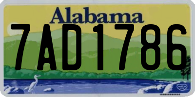 AL license plate 7AD1786