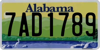 AL license plate 7AD1789