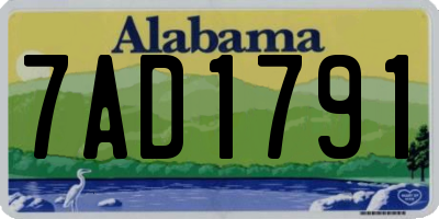AL license plate 7AD1791