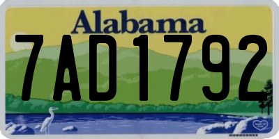 AL license plate 7AD1792