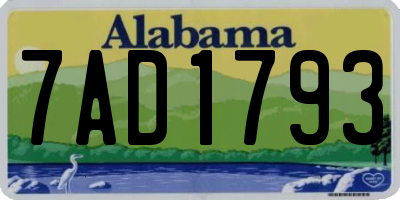AL license plate 7AD1793