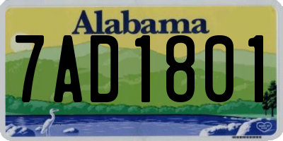 AL license plate 7AD1801