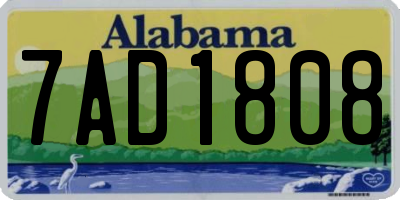 AL license plate 7AD1808