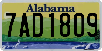 AL license plate 7AD1809
