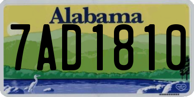 AL license plate 7AD1810