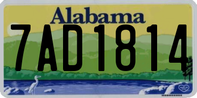 AL license plate 7AD1814
