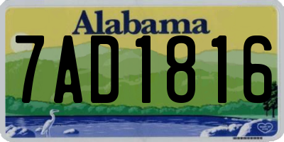 AL license plate 7AD1816