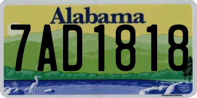 AL license plate 7AD1818