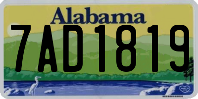 AL license plate 7AD1819