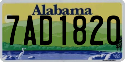 AL license plate 7AD1820