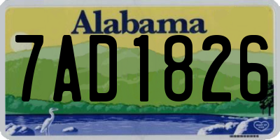 AL license plate 7AD1826