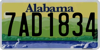 AL license plate 7AD1834