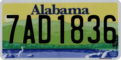 AL license plate 7AD1836