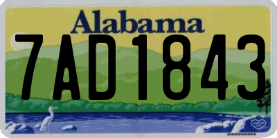 AL license plate 7AD1843