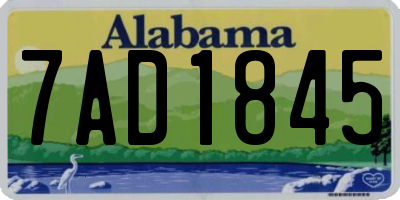 AL license plate 7AD1845