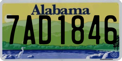 AL license plate 7AD1846