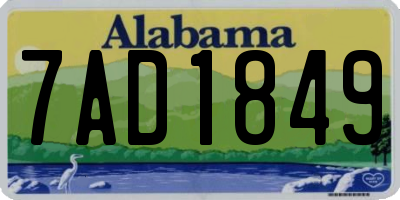 AL license plate 7AD1849