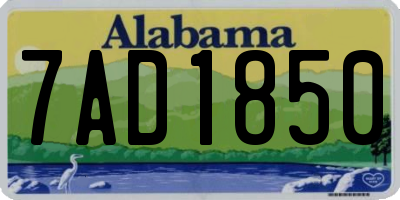 AL license plate 7AD1850