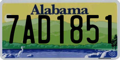 AL license plate 7AD1851