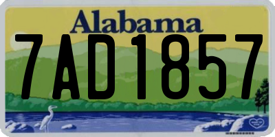 AL license plate 7AD1857