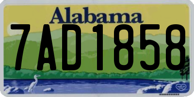 AL license plate 7AD1858