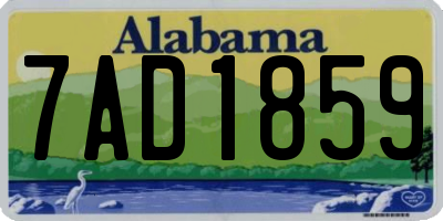 AL license plate 7AD1859