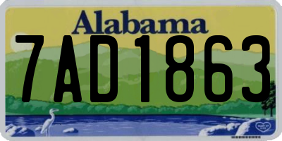 AL license plate 7AD1863