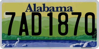 AL license plate 7AD1870