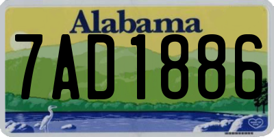 AL license plate 7AD1886