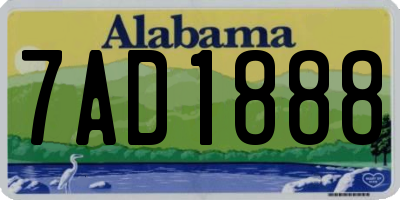 AL license plate 7AD1888