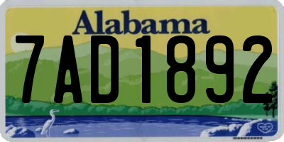AL license plate 7AD1892