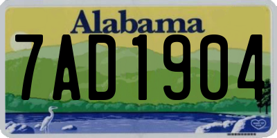 AL license plate 7AD1904
