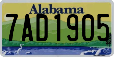 AL license plate 7AD1905
