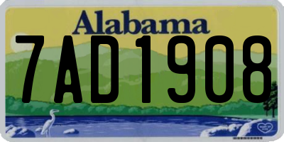 AL license plate 7AD1908