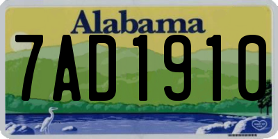 AL license plate 7AD1910