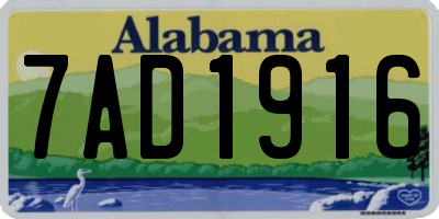 AL license plate 7AD1916
