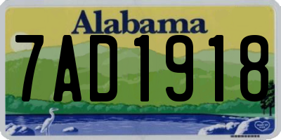 AL license plate 7AD1918