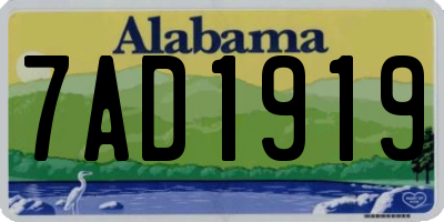AL license plate 7AD1919
