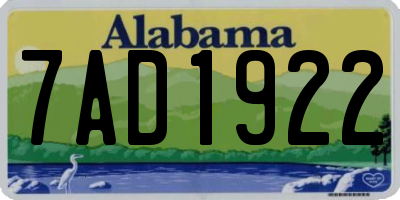 AL license plate 7AD1922