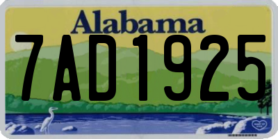 AL license plate 7AD1925