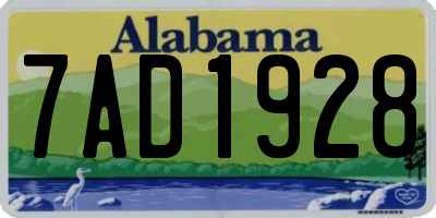 AL license plate 7AD1928