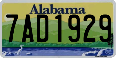 AL license plate 7AD1929