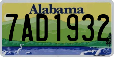 AL license plate 7AD1932