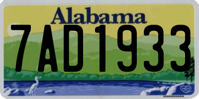 AL license plate 7AD1933