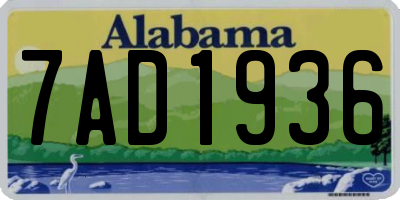 AL license plate 7AD1936