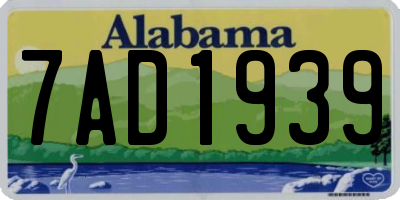 AL license plate 7AD1939