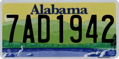 AL license plate 7AD1942