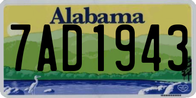 AL license plate 7AD1943