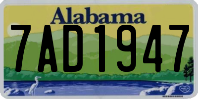 AL license plate 7AD1947