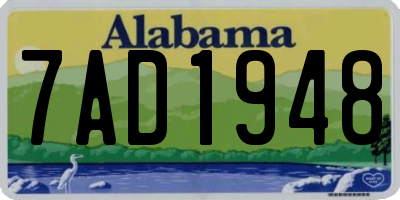 AL license plate 7AD1948